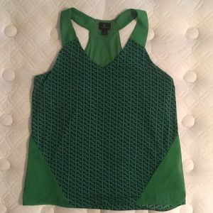 Green and navy racerback tank.